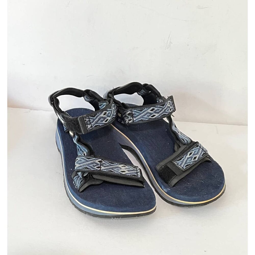 Teva Platform Sandals Womens 7 Navy Geometric Strappy Gorpcore Boho Sporty Y2K